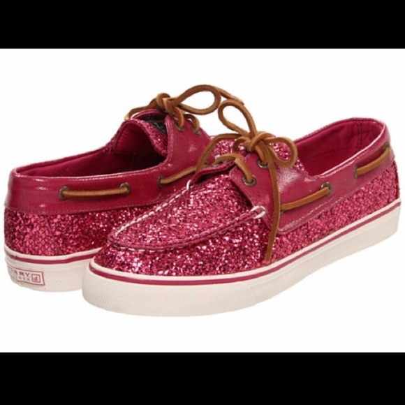 Sperry Shoes - Hot Pink Glitter Sperry Top Sider
